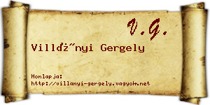 Villányi Gergely névjegykártya